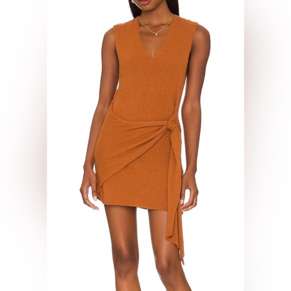 Free People Beach NOWT Poppy sweater mini dress in yellow only size medium - Picture 4 of 14